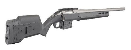 Ruger American, TALO, Bolt Action Rifle, 308 Winchester, 16" Barrel, Threaded 5/8x24, Cerakote Finish, Silver, Magpul Hunter American Stock, Right Hand, 5 Rounds, 1 PMAG AICS Magazine 26997
