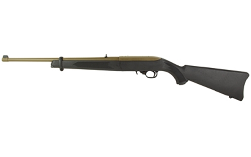 Ruger 10/22 Carbine, Semi-Automatic Rifle, 22 LR, 18.5" Barrel, FDE Cerakote Receiver and Barrel, Alloy Steel, Black Synthetic Stock, Adjustable Rear and Gold Bead Front Sight, 10 Round 01151