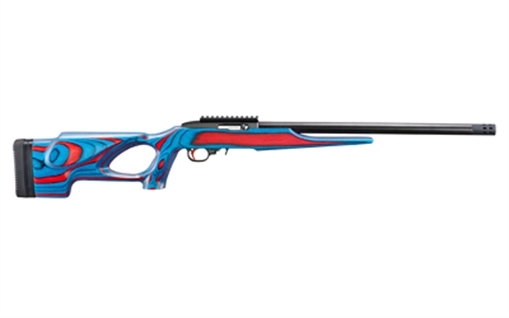 Ruger 10/22 USA Shooting 2024, Semi-automatic Rifle, 22 LR, 18" Heavy Barrel, Ruger Custom Shop Muzzle Brake, Matte Finish, Black, Red and Blue Ambidextrous Laminate Thumbhole Stock w/ USA Shooting Coin, 10 Rounds, 1 Magazine 31180