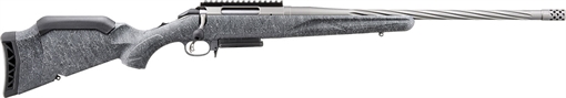 Ruger American Generation II, Bolt Action Rifle, 308 Winchester, 20" Spiral Fluted Barrel, 1:10 Twist, Threaded 5/8x24, Muzzle Brake, Cerakote Finish, Gunmetal, Gray Splatter Synthetic Stock, Manual Safety, Picatinny Rail, 3 Rounds, 1 Magazine 46902