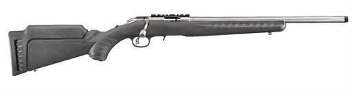 Ruger American Rimfire Standard, Bolt-Action Rifle, 17HMR, 18" Stainless Threaded Barrel, 1/2" x 28 Thread Pitch, Black Composite Stock, Scope Base, Flush Mounted Rotary Magazine, 9Rd 08353