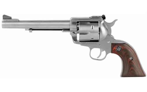 Ruger Blackhawk, Convertible, Single Action Only, Revolver, 357 Magnum/9MM, 6.5" Barrel, Stainless Steel, Silver, Wood Grips, Ramp Front and Adjustable Rear Sights, 6 Rounds 00320
