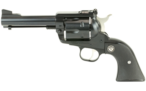 Ruger Blackhawk Convertible, Single Action Only, Revolver, 45 Long Colt/45 ACP, 4.6" Barrel, Alloy Steel, Blued Finish, Black Checkered Hard Rubber Grips, Ramp Front and Adjustable Rear Sights, 6 Rounds, Includes Extra 45 Auto Cylinder 00446