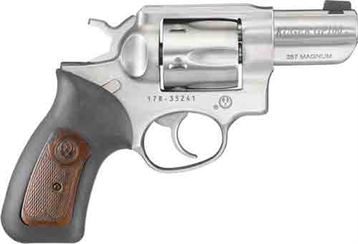 Ruger GP100, TALO Edition, Double/Single Action, Revolver, 357 Magnum, 2.5" Barrel, Steel, Satin Finish, Silver, Rubber Grips with Wood Inlay, Gold Bead Front and Integral Rear Sights, 6 Rounds 01763