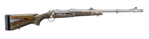 Ruger Guide Gun, Bolt-Action Rifle, 338 Winchester, 20" Barrel, Hawkeye Matte Finish, Stainless Steel, Green Mountain Laminate Stock, Adjustable Rear & Bead Front Sight, 3Rd, Includes Scope Rings 7366761 47117