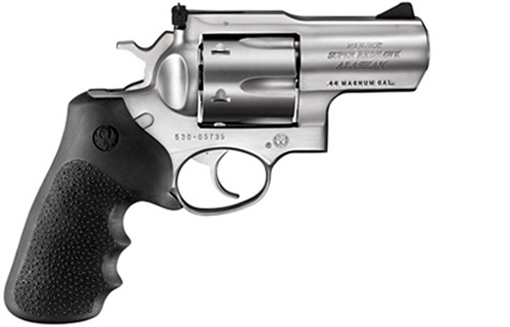 Ruger Super Redhawk Alaskan, Double/Single Action, Revolver, 44 Magnum, 2.5" Barrel, Stainless Steel, Satin Finish, Silver, Hogue Tamer Monogrip Grip, Adjustable Rear & Ramp Front Sight, 6 Rounds, KSRH-2 05303