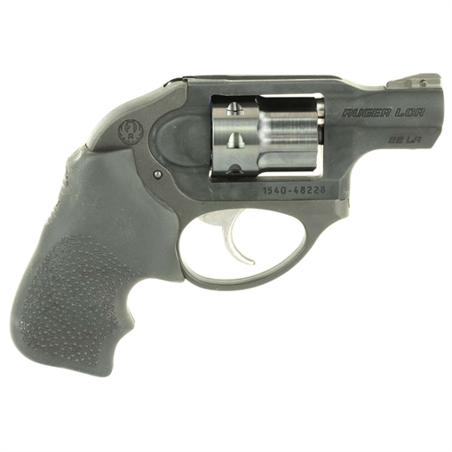 Ruger LCR, Double Action Only, Revolver, Small Frame, 22LR, 1.875" Barrel, Stainless Steel Barrel, Aluminum Frame and Stainless Steel Cylinder, Matte Finish, Black, Hogue Tamer Monogrip, U-Notch Integral Rear & Ramp Front Sight, 8 Rounds 05410