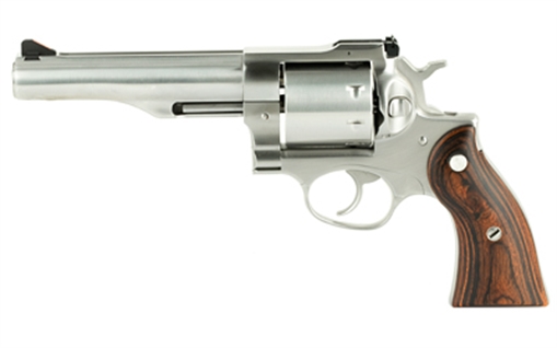 Ruger Redhawk, Double/Single Action, Revolver, 357 Magnum, 5.5" Barrel, Stainless Steel, Satin Finish, Silver, Hardwood Grips, Adjustable Rear Sight, 8 Rounds 0 73667604 5060