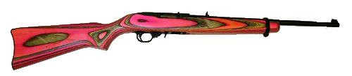 Ruger 10/22 Exclusive 22 LR, 18.5" Barrel, Pink/Black Laminate Stock, Black Rec, 10rd
