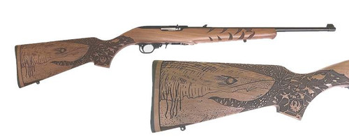 Ruger 10/22 TALO Exclusive 22 LR, 18.5" Barrel, Engraved Greate White Shark Walnut, Black Rec, 10rd
