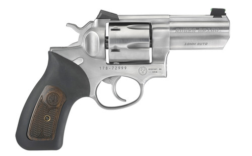 Ruger GP100 TALO Edition 10mm, 3" Barrel, Stainless Steel Frame, Rubber w/ Deluxe Wood Insert Grip, 6rd