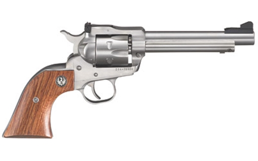 Ruger Single-Six Convertible, Single Action Only, Revolver, 22LR/22 WMR, 5.5" Barrel, Stainless Steel, Satin Finish, Silver, Hardwood Grips, Adjustable Rear & Ramp Front Sight, 6 Rounds 00625