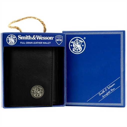 Rugged Rare Smith & Wesson Tri-Fold Wallet Black 49355