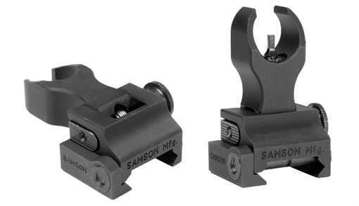 Samson Quick Flip Front Sight Gas Block Extended Height (A2) Black Hardcoat Anodized Flip Up for AR-15 020003301