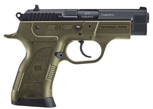 SAR B6C COMPACT HGA 9MM 3.8IN OD GREEN 2/13RD MAG B69COD B6C9OD