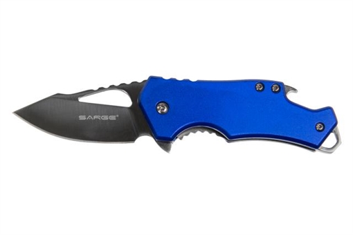 Sarge Knives Blue Fuse- Blue Pocket Knife & Bottle Opener SK-502BL