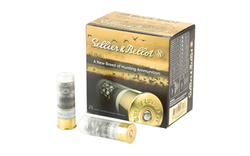 Sellier & Bellot Hunting 12Gauge 2.75" 9Pellets 1 1/8oz 00Buck Shot 25 Box/10 Case SB12BSG