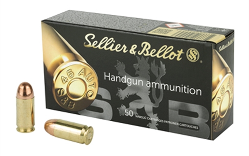 Sellier & Bellot Handgun 45ACP 230gr Full Metal Jacket 50 Per Box/20 Case SB45A