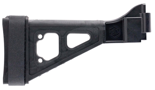 SB Tactical SBT Side Folding Black Synthetic with 10.50" OAL & Nylon Strap for H&K UMP, B&T APC (Tube Not Included) SBT01SB