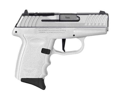 SCCY DVG-1 RDR Handgun 9mm Luger 10rd Magazine 3.1" Barrel Striker Fired Stainless Slide/White Frame DVG-1TTWTRDR