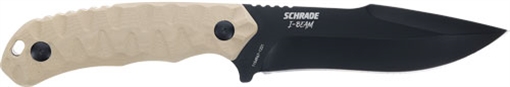 SCHRADE KNIFE I-BEAM 5" FIXED AUS-8 BLACK/FDE G10 HANDLE 1185977