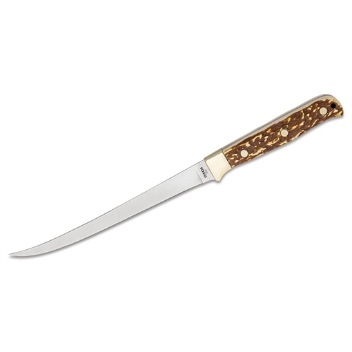 Schrade Uncle Henry Next Gen 167UH Stagalong Fixed Knife 7-1/2" Fillet Blade Brown 1116434