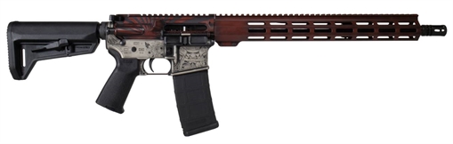 Shark Coast Tactical Celtic, Semi-automatic Rifle, AR, 223 Remington/556NATO, 16" Barrel, Deep Laser Engraved Receiver, Celtic Design, Cerakote Finish, Distressed Green, Black Magpul MOE SL Stok, Black Magpul MOE Grip, Black M-LOK Free Float Handguard, 30