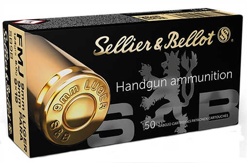 Sellier & Bellot Handgun 9mmLuger 124gr Full Metal Jacket 50 Per Box/20 Case SB9B
