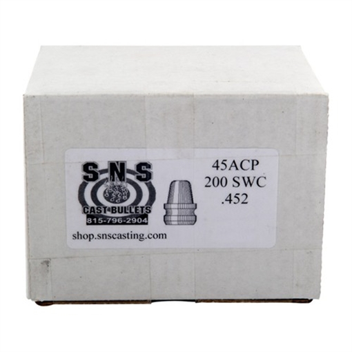 Sns Cast Bullets SEMI-WAD CUTTER 45 CAL (.452'') 200GR SWC 500/BOX SS45200SWC