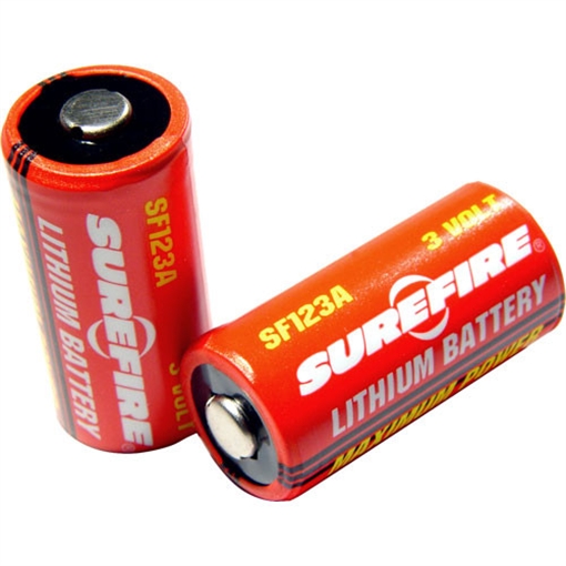SureFire 123A Batteries Red/Black 3.0 Volts 1,500 mAh (2) Single Pack SF2CB