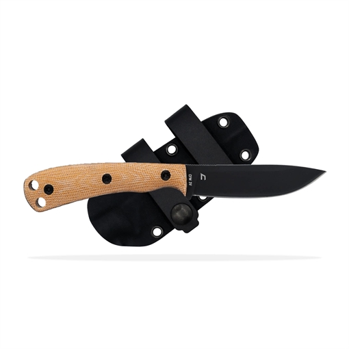 Shield Arms Ascent Fixed Knife 3-3/5" Black Drop Point Blade Brown SKT-ASC-REG-DLC-BRNBUR