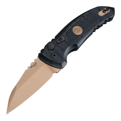 SIG A01-MicroSwitch Emperor Scorpion Folder: 2.75" Wharncliffe Blade - FDE PVD Finish Solid Black G10 Frame 16100