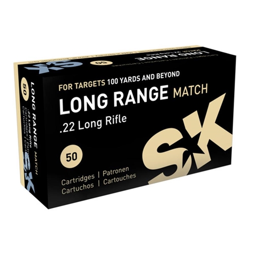 SK Long Range Match Rimfire Ammunition .22 LR 40 gr LRN 1106 fps 50/ct 420158