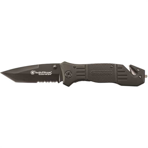 Smith & Wesson Extreme Ops Drop Point Folding Knife 3.3" Blade Black SWFR2S
