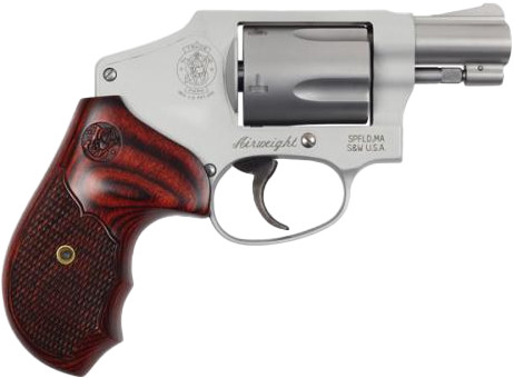 Smith & Wesson Model 642 Deluxe 38 Special, 1.875" Barrel, Silver Frame, Rosewood Laminate Grip, 5rd