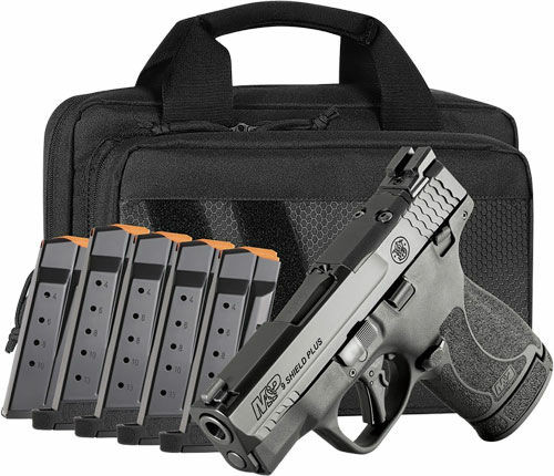 Smith & Wesson M&P9 Shield+ Bundle Micro Compact 9mm 3" Barrel Optic Ready 6 13rd Mags and Case