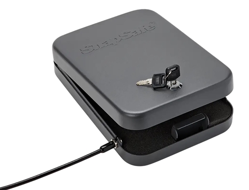 SnapSafe Lock Box, X-Large, 10" x 7" x 2", Key Lock, 16 Gauge Steel, Cable Included, Black Finish 75210
