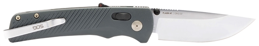 S.O.G Flash AT EDC 3.45" Folding Plain Satin Cryo D2 Steel Blade, Urban Grey GRN Handle, Peg Box Pkg SOG11181141