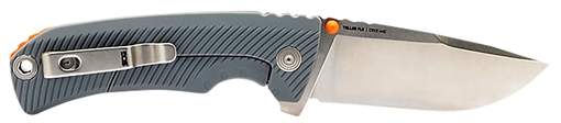 S.O.G Tellus FLK 3.65" Folding Clip Point Plain Stonewashed Cryo 440C SS Blade, Wolf Gray Textured GRN Handle, Blister Pack SOG14060243