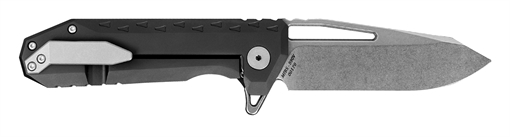 Southern Grind Penguin 3.50" Folding Drop Point Plain Stonewashed CPM S90V Blade, 4.63" Black Titanium Handle SG09030012