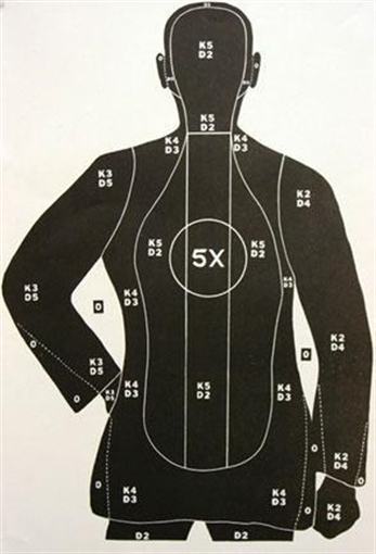 Speedwell Police Qualification Silhouette B21 - 5 X Ring - Black - 100/Pack - 35" X 45" B 21 XFS