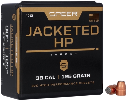 Speer Handgun 38Cal 125gr Jacketed Hollow Point 100 Per Box/5 Case 4013