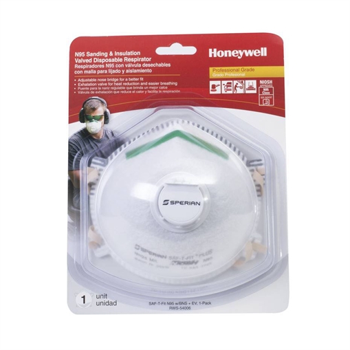 Sperian Saf-T-Fit Plus N95 Disposable Respirator With Exhalation Valve RWS-54006