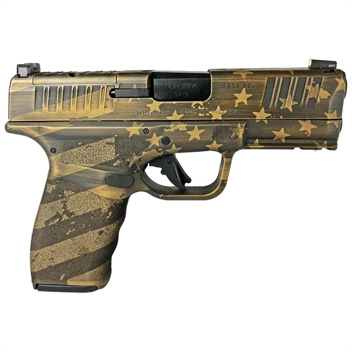 Springfield Hellcat Pro OSP "Distressed Flag Burnt Bronze" Handgun 9mm Luger 15rd(2) Magazines 3.7" Barrel HCP9379BOSP MODDISFLAGBB