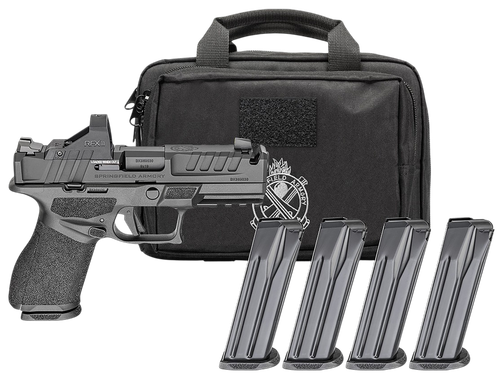 Springfield Echelon Comp Optic Gear Pac 9mm 4" Ported Barrel, & Serrated Slide, Textured Grip, Viridian RFX-11 Green Dot, 15 Rd (4 Mags)