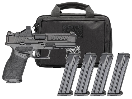 Springfield Echelon Optic Gear Pac 9mm 4.50" Barrel, Serrated Slide, Black Frame w/Picatinny Rail, Viridian RFX-11 Green Dot, 20 Rd