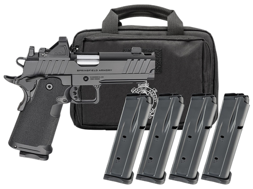 Springfield 1911 DS Prodigy Optic Gear Pac Compact 9mm 4.25" Match Grade Bull Barrel W/Integrated Compensator, Serrated Slide,Viridian RFX-11 Red Dot, 17 Rd