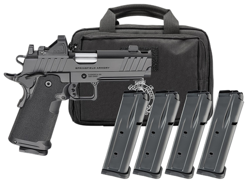 Springfield 1911 DS Prodigy Gear Pac W/Optic 9mm 4.25" Match Grade Bull Barrel, Integrated Compensator/Optic Ready, Black Cerakote Frame, Viridian RFX-11 Optic, 10 Rd