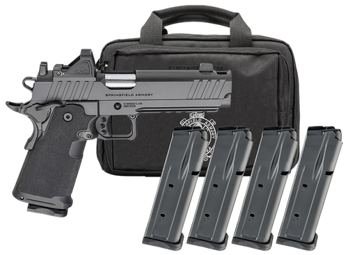 Springfield 1911 DS Prodigy Optic & Gear Pac 9mm 5" Match Barrel, Integrated Compensator/Serrated Slide, Viridian RFX-11 Optic, 20 Rd