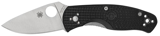 Spyderco Persistence Lightweight 2.75" Folding Plain Satin 8Cr13MoV SS Blade, Black Bi-Directional Texturing FRN Handle C136PBK